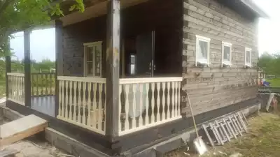 Отделка полутораэтажного дома 6х8 в Новгородской области